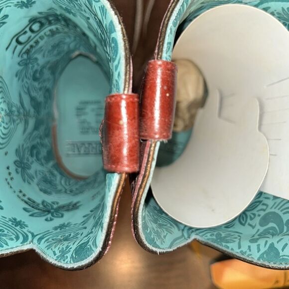 Corral Brown/Red Cowboy Leather Pull on Boots(Size 8.5) - Picture 7 of 7